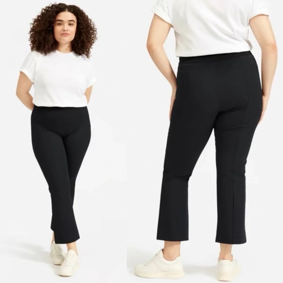 Everlane Black High Rise Stretch The Kick Crop Work Pant Size 0 - Picture 1 of 12